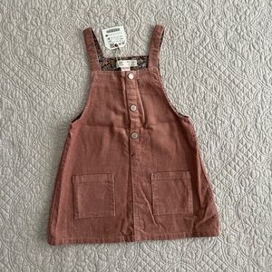Zara overall dress, size 3-4 yrs, color is dusty rose, new with tag